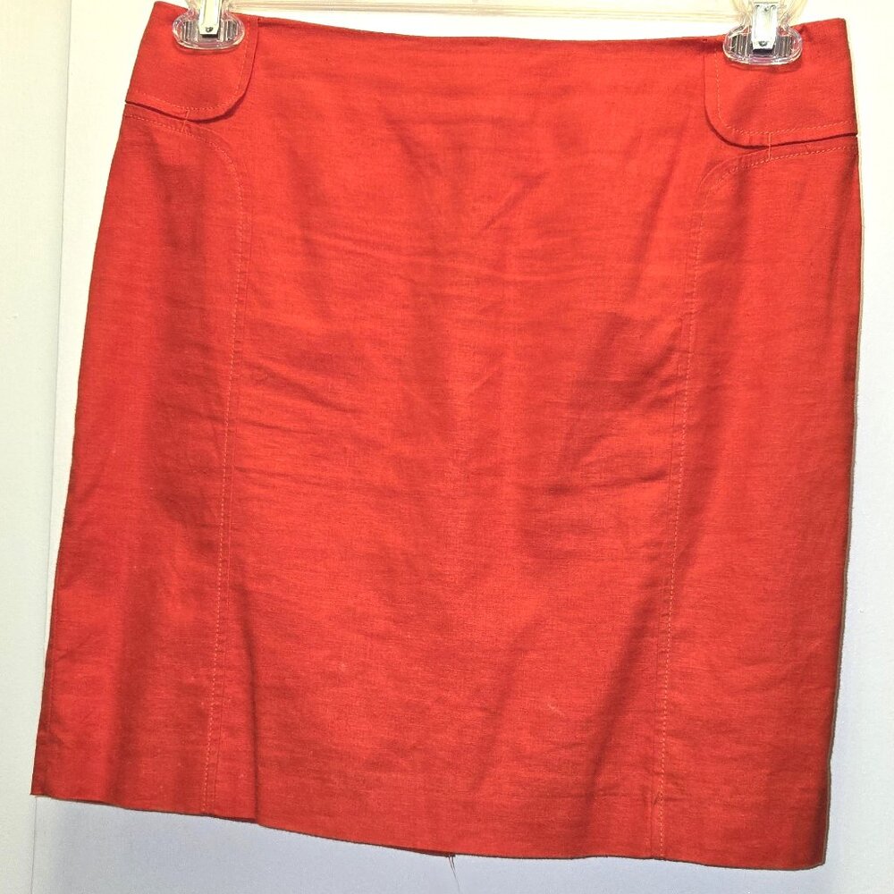 New York & Company Women's Red Stitching Stretch Mini Skirt Size 4